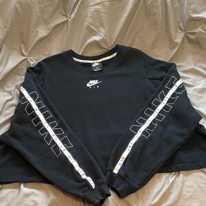 Nike Black cropped Sweatshirt with White Logo